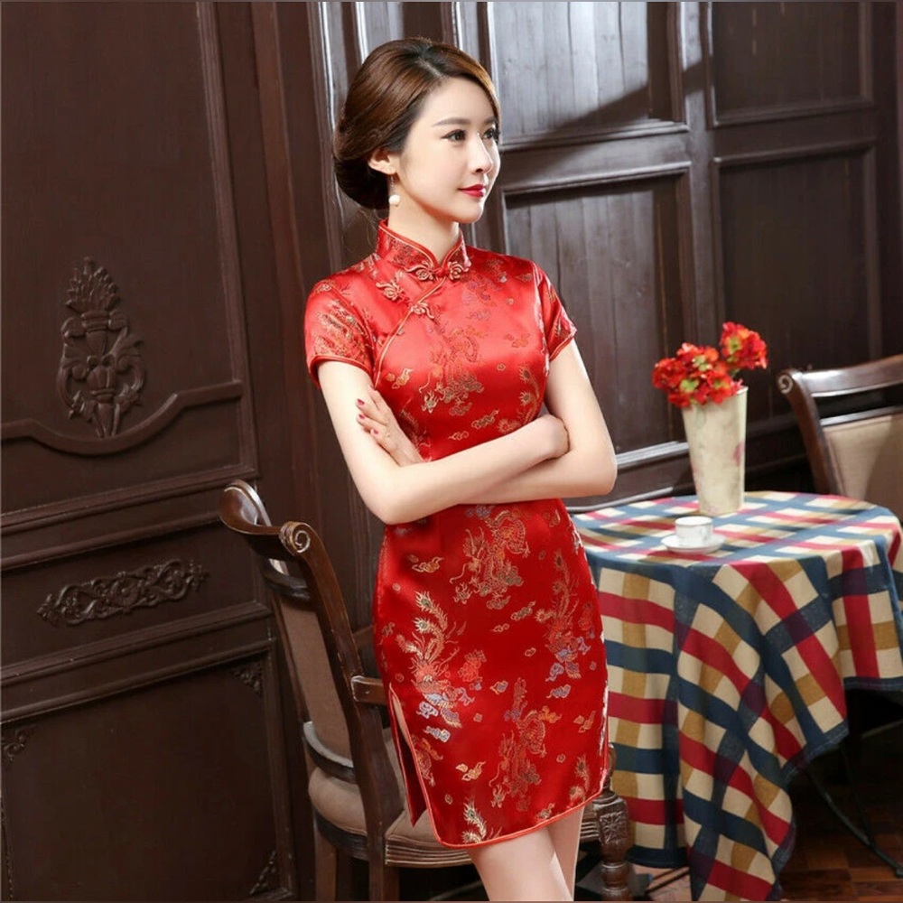Beautiful Red New Qipao/Cheongsam for Wedding, Formal Events (Size S & 0/2 US)